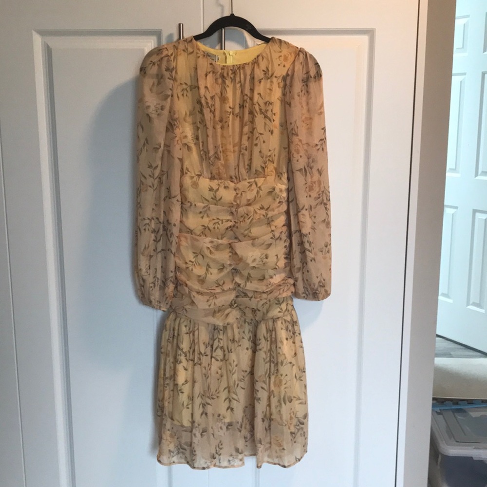 Fall wedding floral midi dress fancy